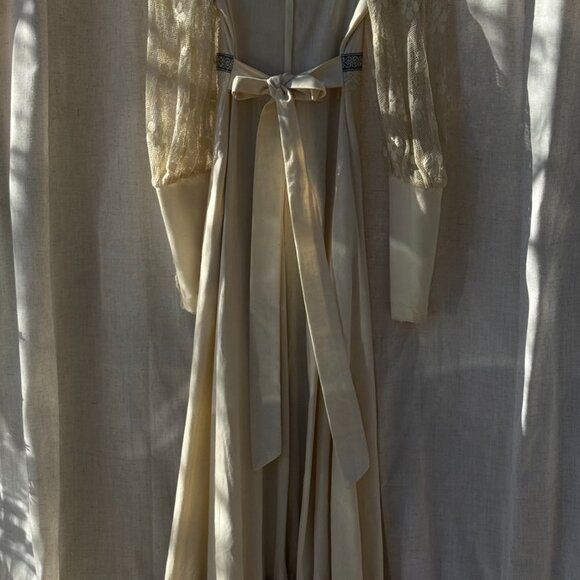 Gunne Sax by Jessica Navy & Cream Lace Maxi Dress (Size 5) - Picture 6 of 8